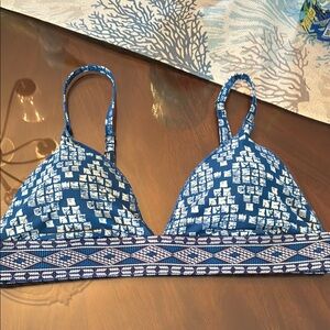 Rip Curl Blue and White Bikini Top